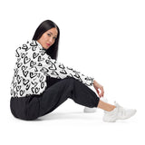 Women’s Cropped Windbreaker - Black Hearts