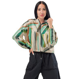 Women’s Cropped Windbreaker - Watercolor