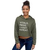 Cropped Hoodie - Vitals. Meds. Chart. Repeat.