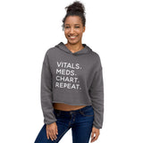 Cropped Hoodie - Vitals. Meds. Chart. Repeat.